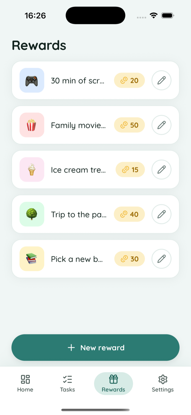 Parent review of a completed task